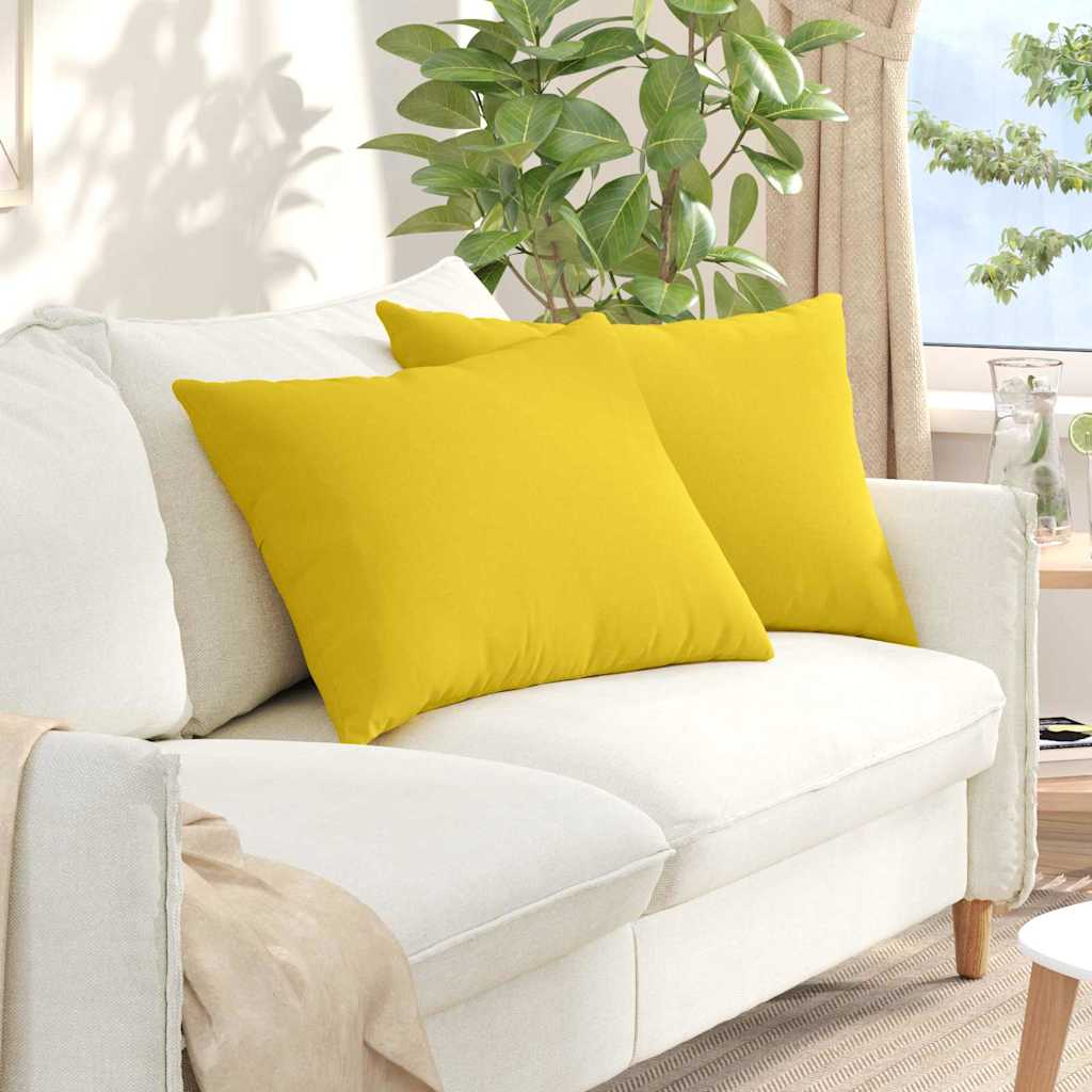 Sofakissen 2 pcs Helles Gelb 70 x 50 cm Stoff