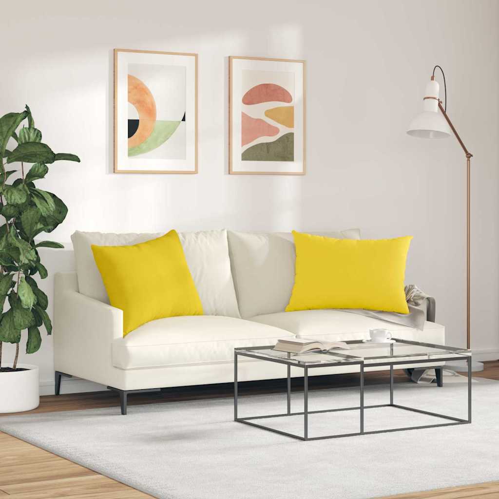 Sofakissen 2 pcs Helles Gelb 70 x 50 cm Stoff