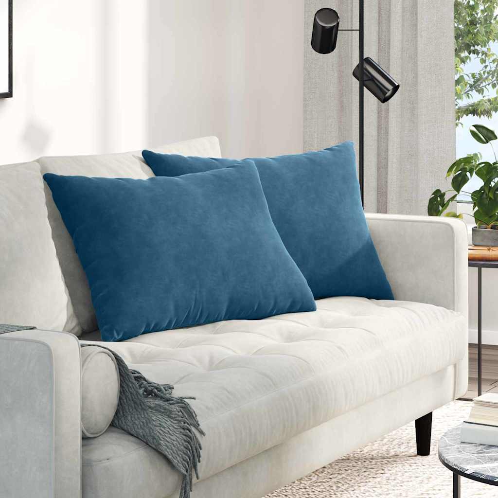 Sofakissen 2 Stück Blau 70 x 50 cm Cordstoff