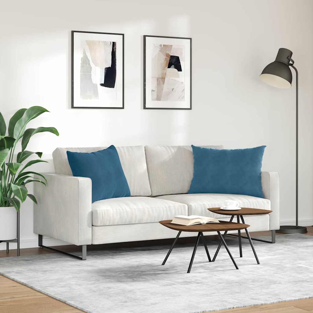 Sofakissen 2 Stück Blau 70 x 50 cm Cordstoff