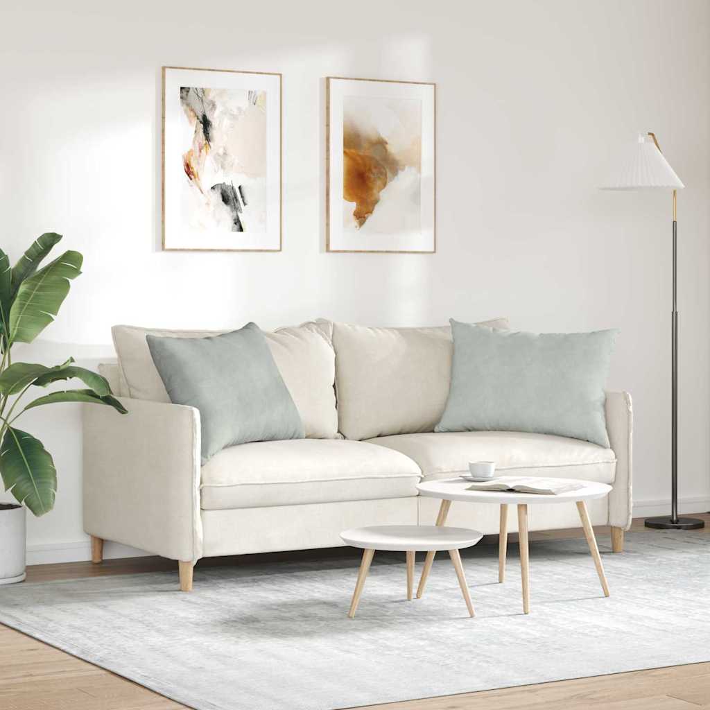 Sofakissen 2 Stück Hellgrau 70 x 50 cm Cordstoff