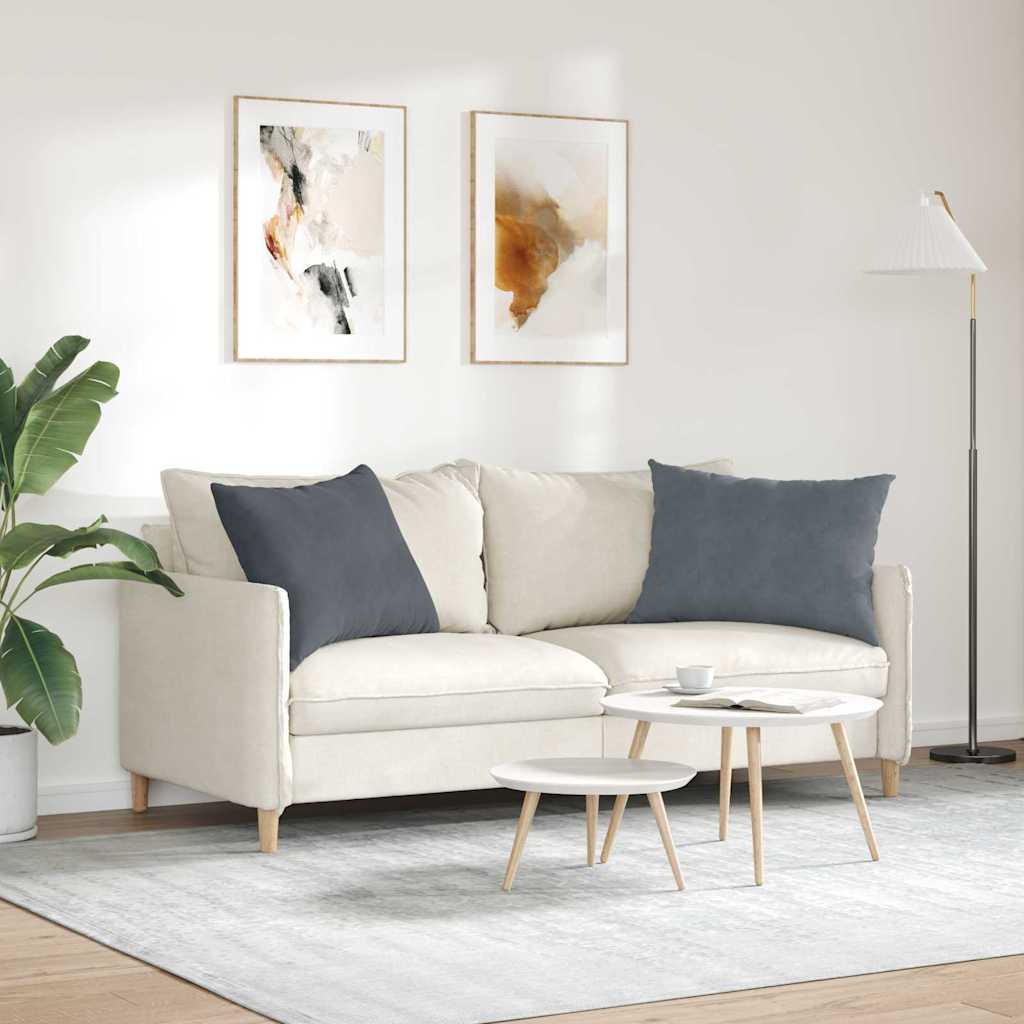 Sofakissen 2 Stück Dunkelgrau 70 x 50 cm Cordstoff