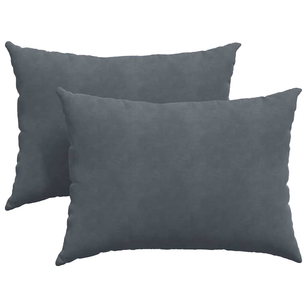 Sofakissen 2 Stück Dunkelgrau 70 x 50 cm Cordstoff