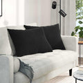 Sofakissen 2 Stück Schwarz 70 x 50 cm Cordstoff