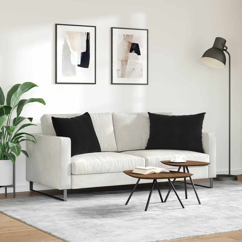 Sofakissen 2 Stück Schwarz 70 x 50 cm Cordstoff