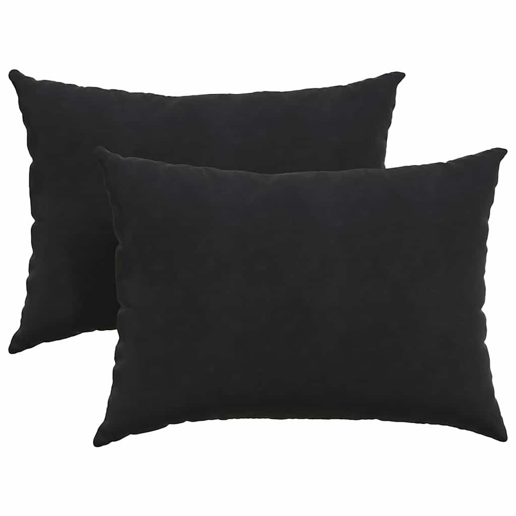 Sofakissen 2 Stück Schwarz 70 x 50 cm Cordstoff
