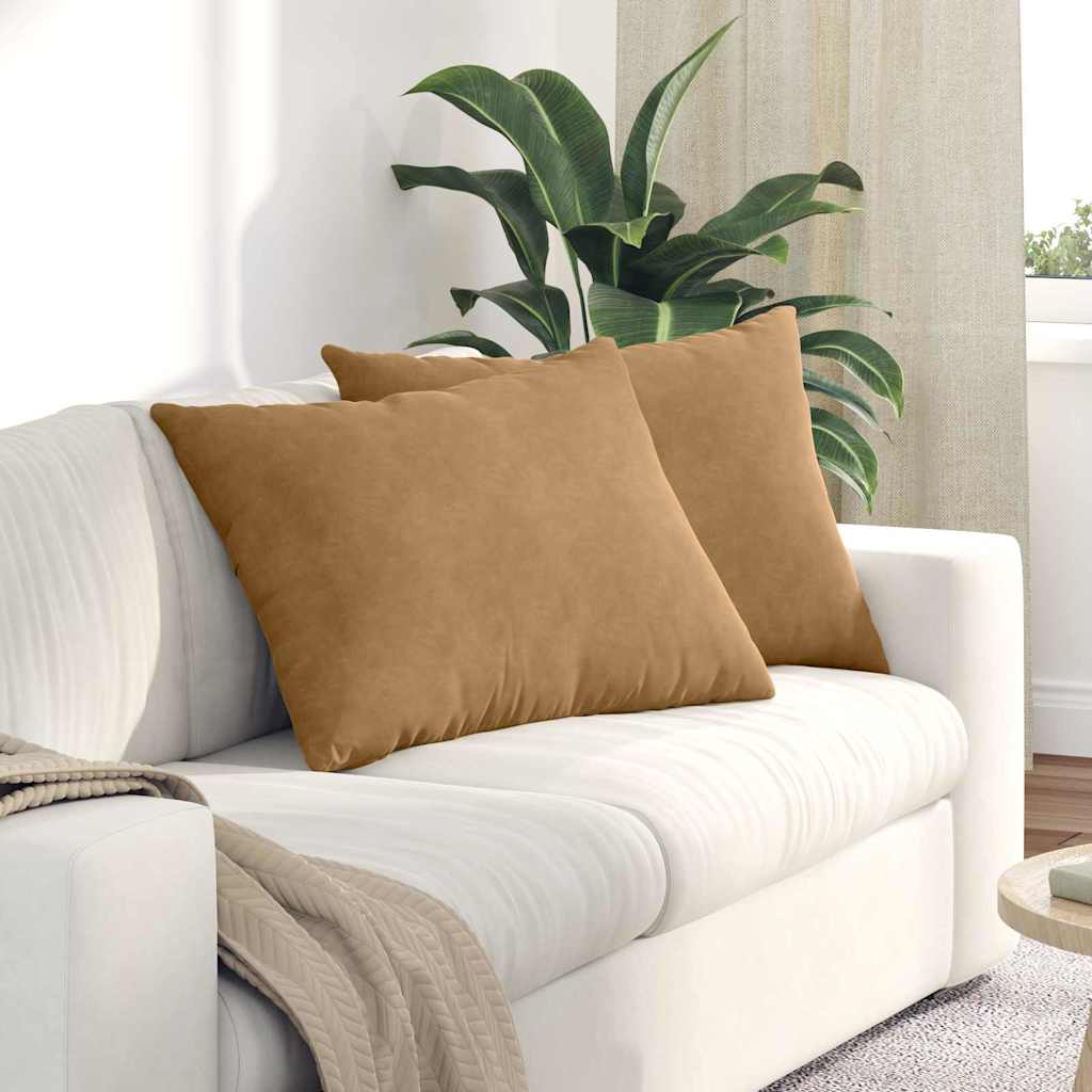 Sofakissen 2 Stück Braun 70 x 50 cm Cordstoff