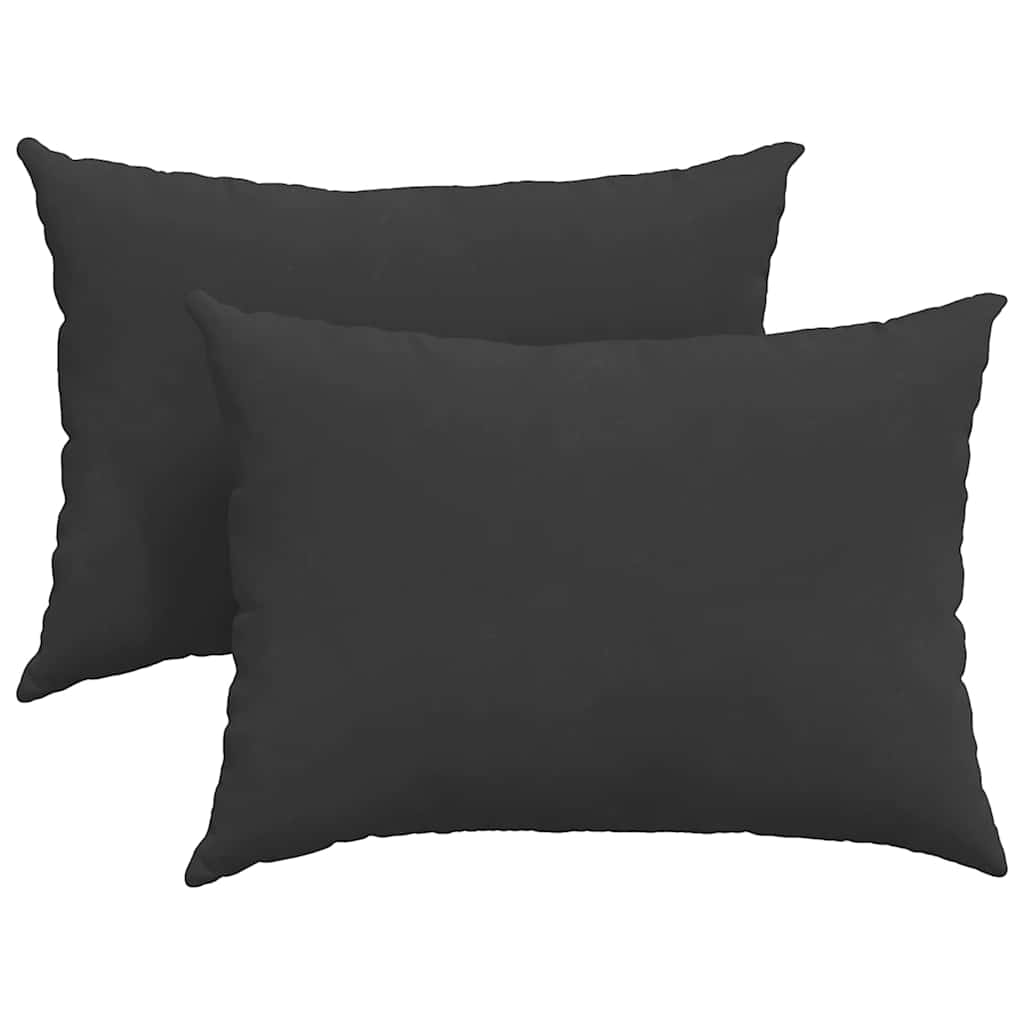 Sofakissen 2 Stück Schwarz 70 x 50 cm Stoff