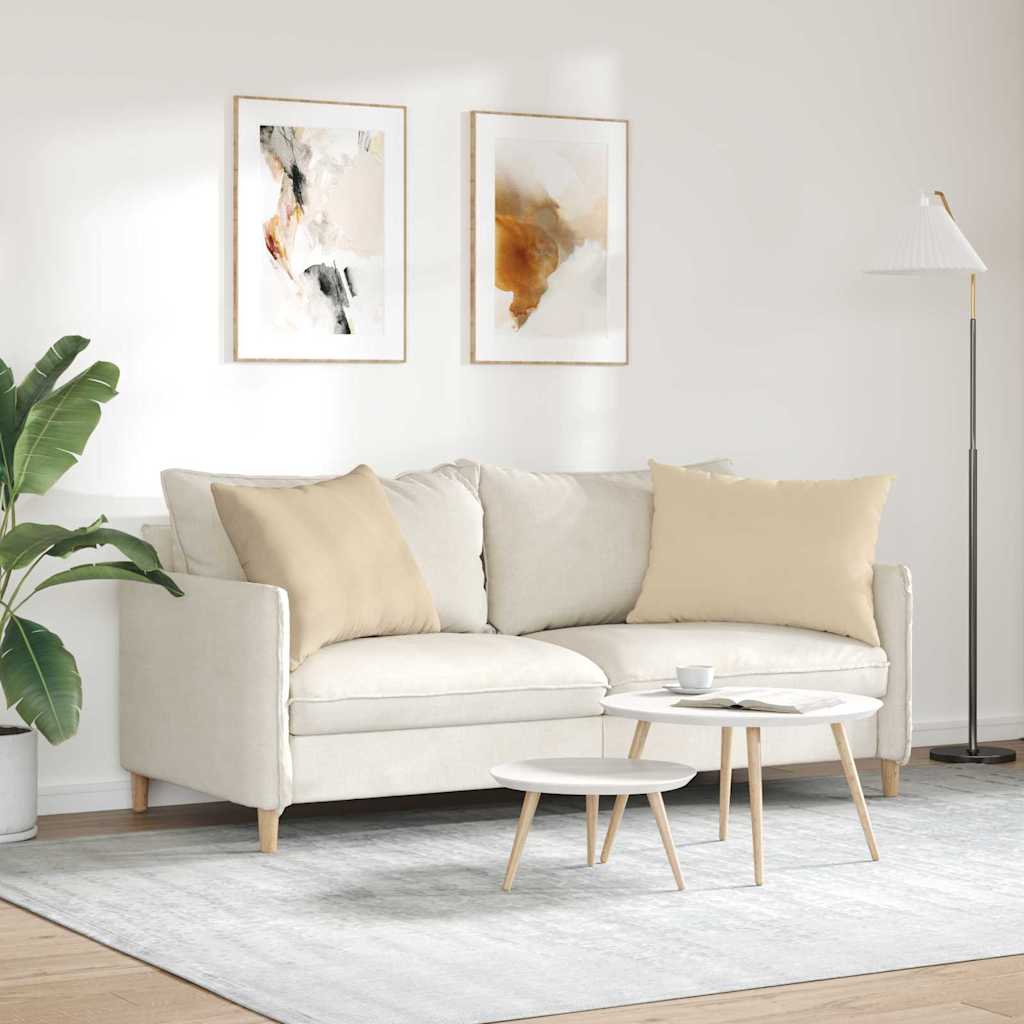 Sofakissen 2 Stück Creme 70 x 50 cm Stoff