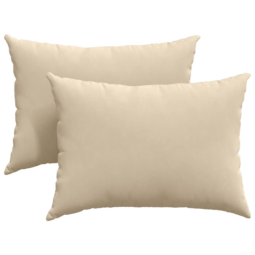 Sofakissen 2 Stück Creme 70 x 50 cm Stoff