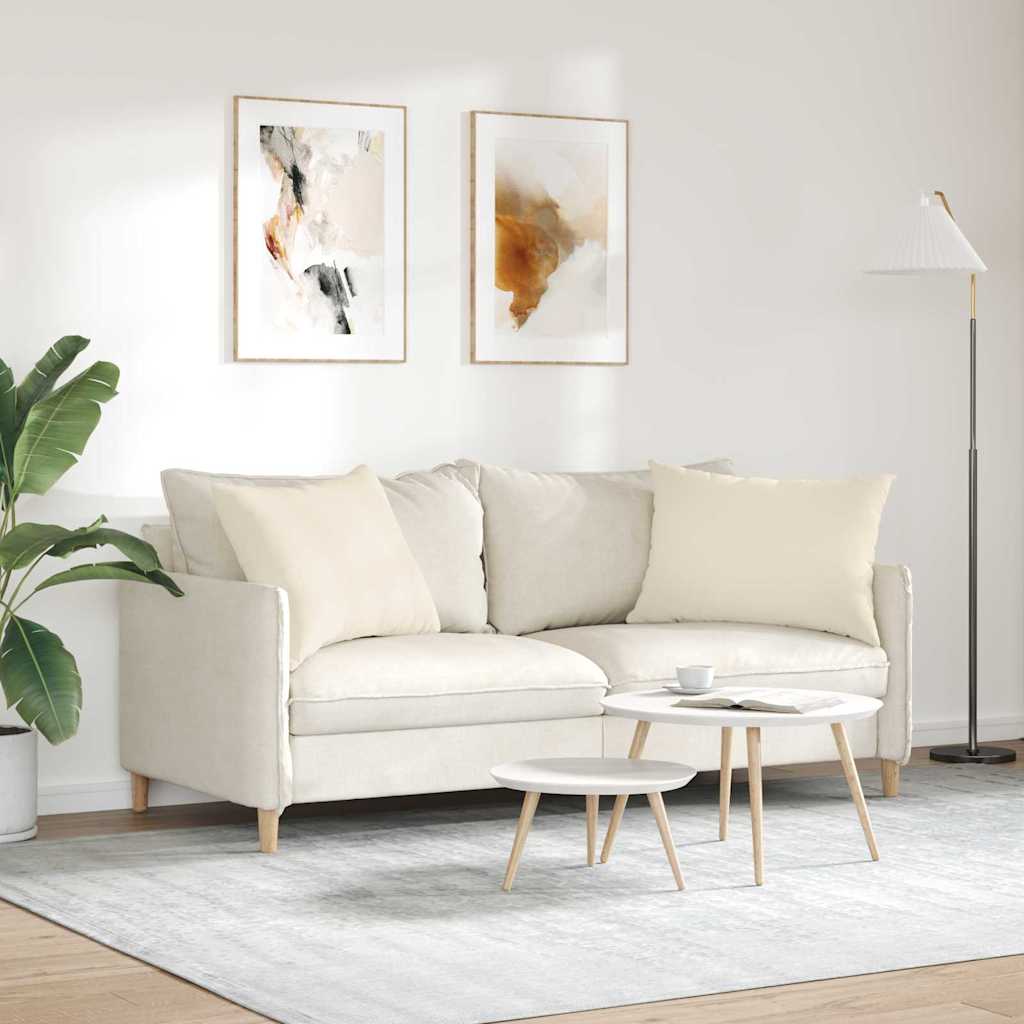Sofakissen 2 Stück Beige 70 x 50 cm Stoff