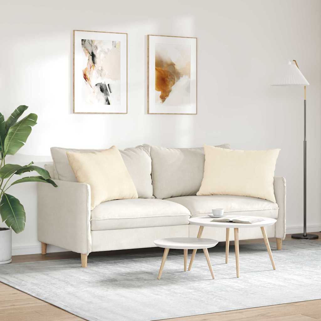 Sofakissen 2 Stück Creme 70 x 50 cm Cordstoff