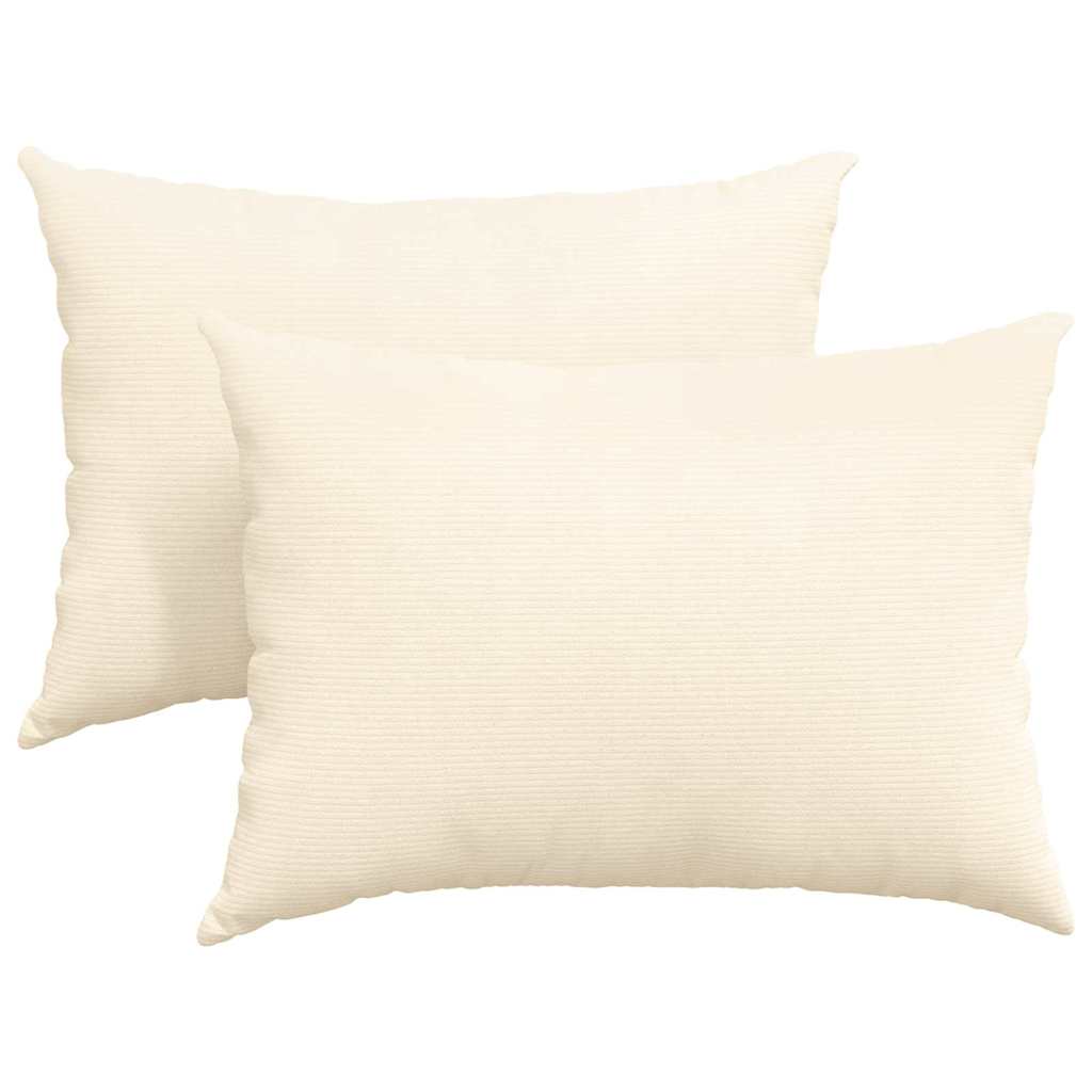 Sofakissen 2 Stück Creme 70 x 50 cm Cordstoff