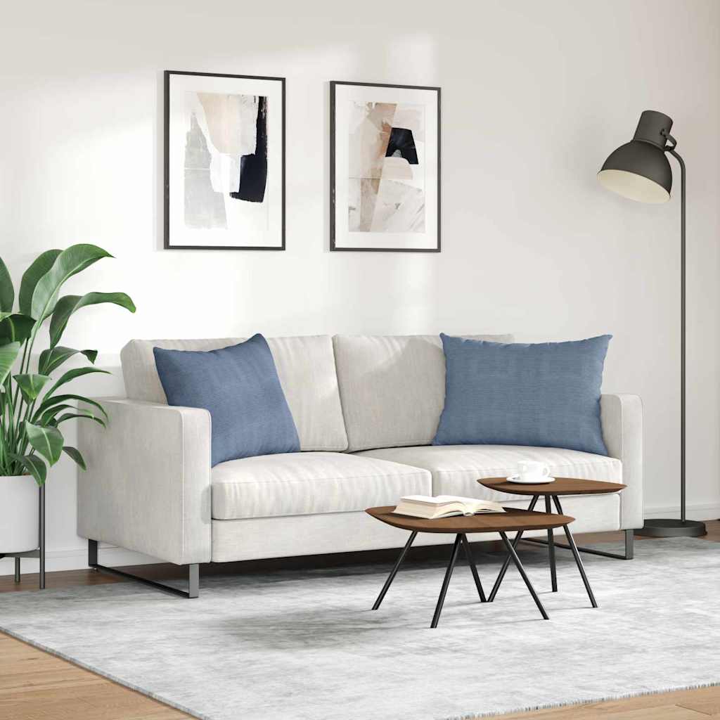 Sofakissen 2 Stück Blau 70 x 50 cm Cordstoff