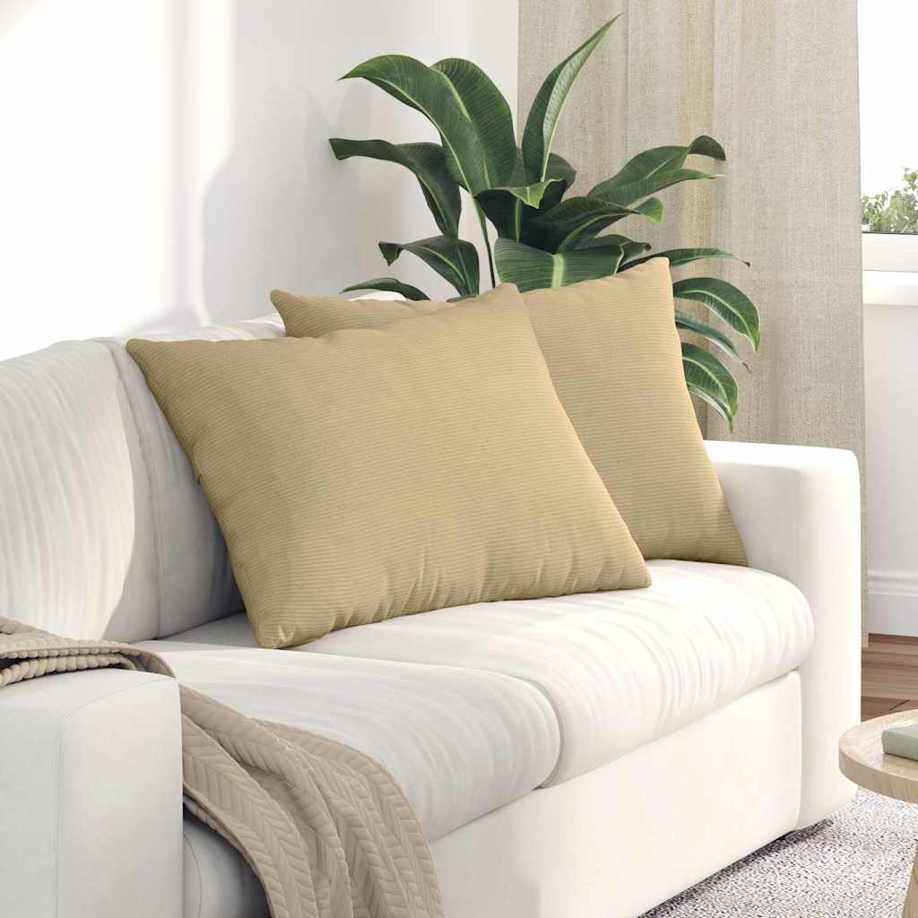 Sofakissen 2 Stück Grau-Grün 70 x 50 cm Cordstoff