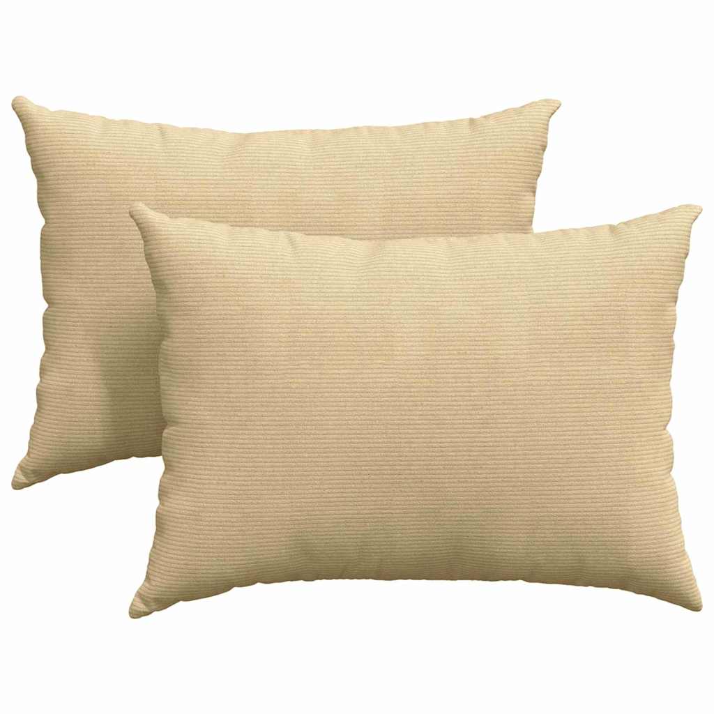 Sofakissen 2 Stück Grau-Grün 70 x 50 cm Cordstoff