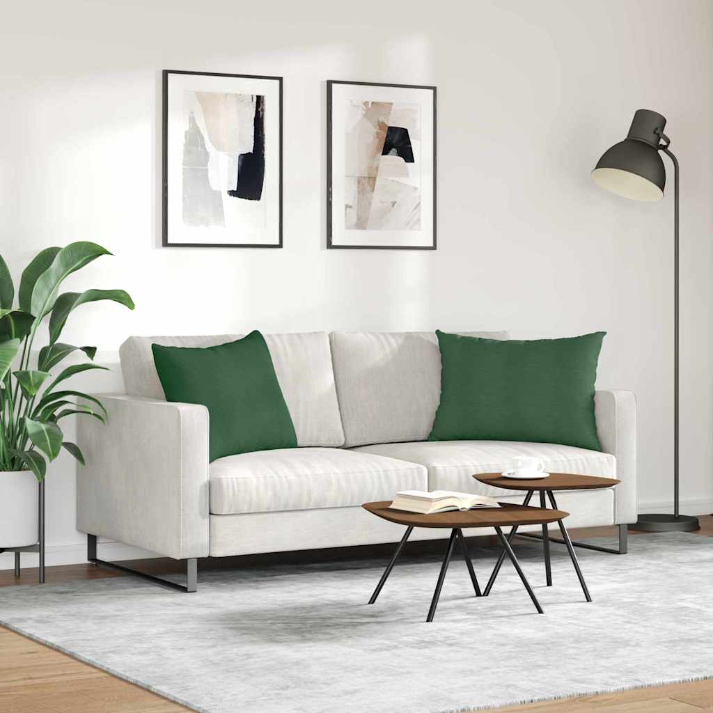 Sofakissen 2 Stück Dunkelgrün 70 x 50 cm Cordstoff