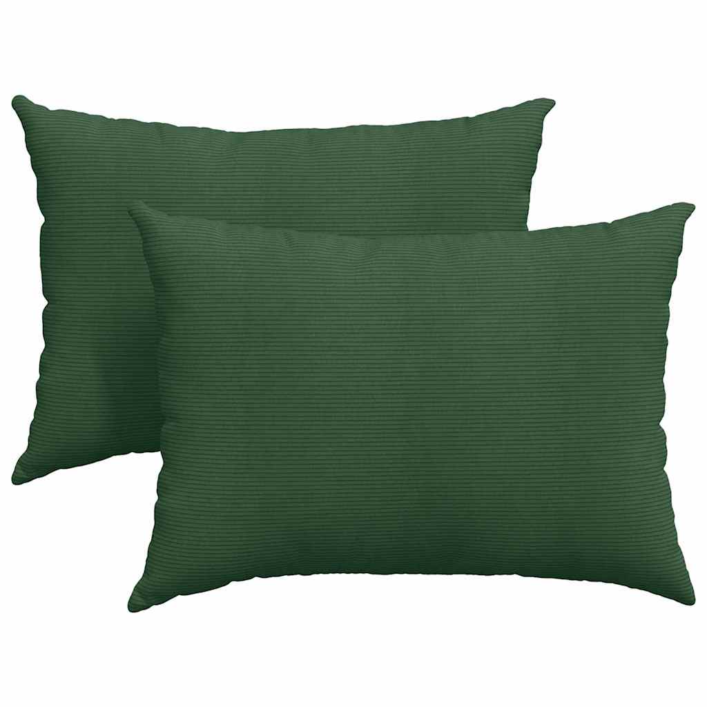 Sofakissen 2 Stück Dunkelgrün 70 x 50 cm Cordstoff