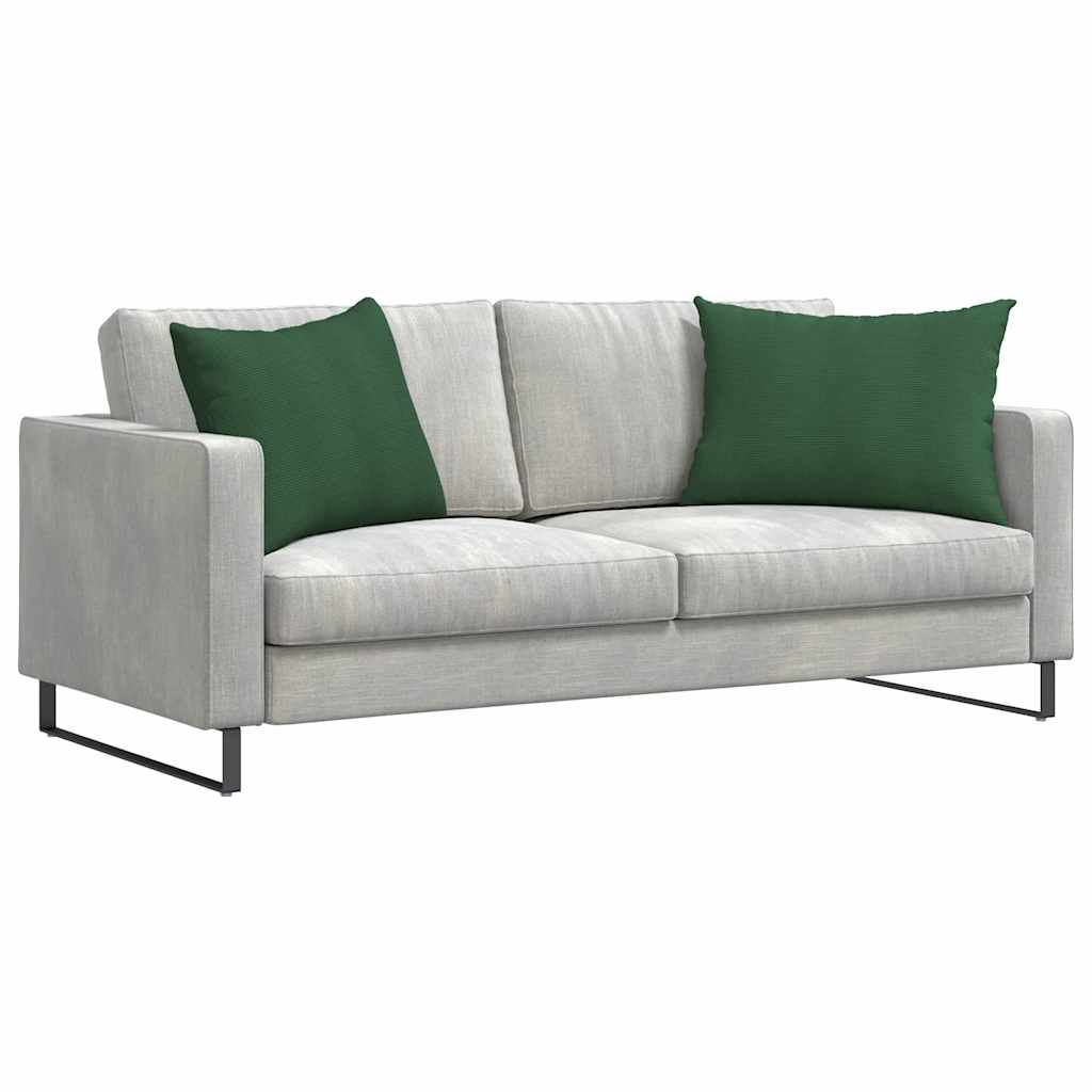 Sofakissen 2 Stück Dunkelgrün 70 x 50 cm Cordstoff