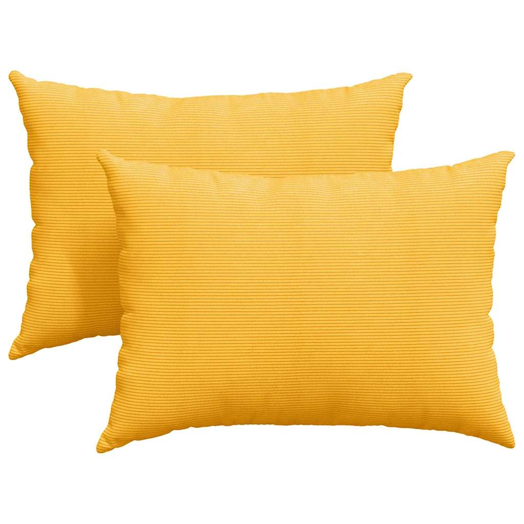 Sofakissen 2 Stück Helles Gelb 70 x 50 cm Cordstoff