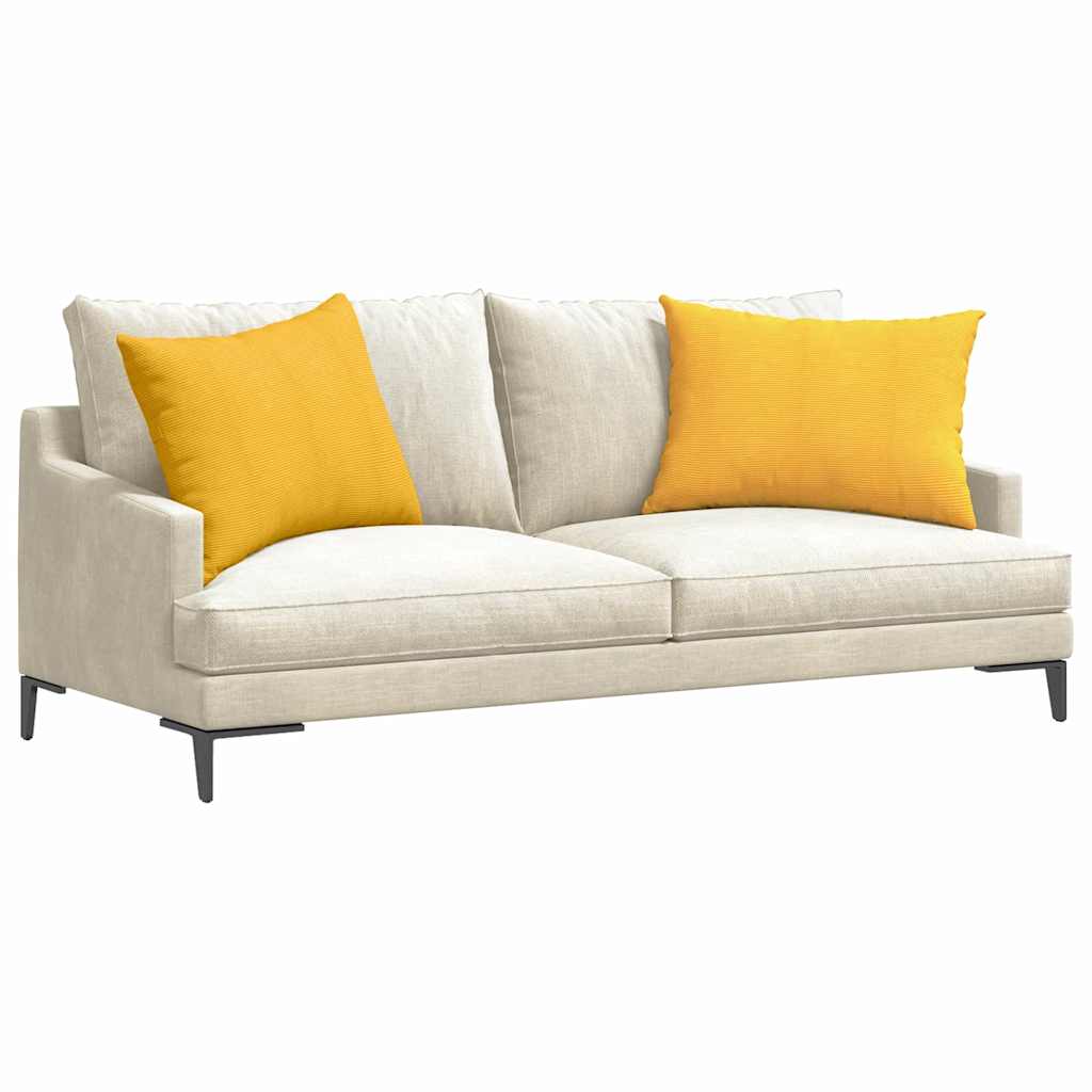 Sofakissen 2 Stück Helles Gelb 70 x 50 cm Cordstoff