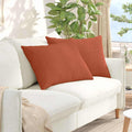 Sofakissen 2 Stück Rot-Orange 70 x 50 cm Cordstoff