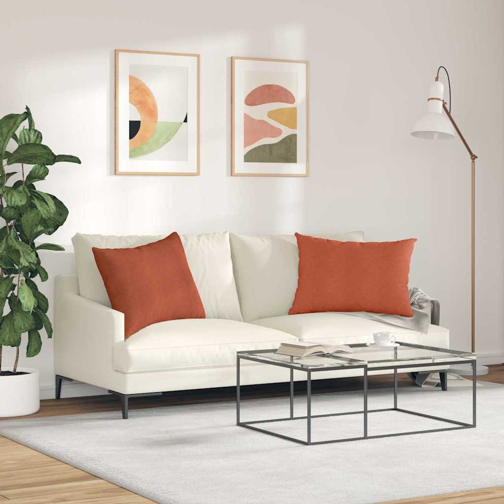Sofakissen 2 Stück Rot-Orange 70 x 50 cm Cordstoff
