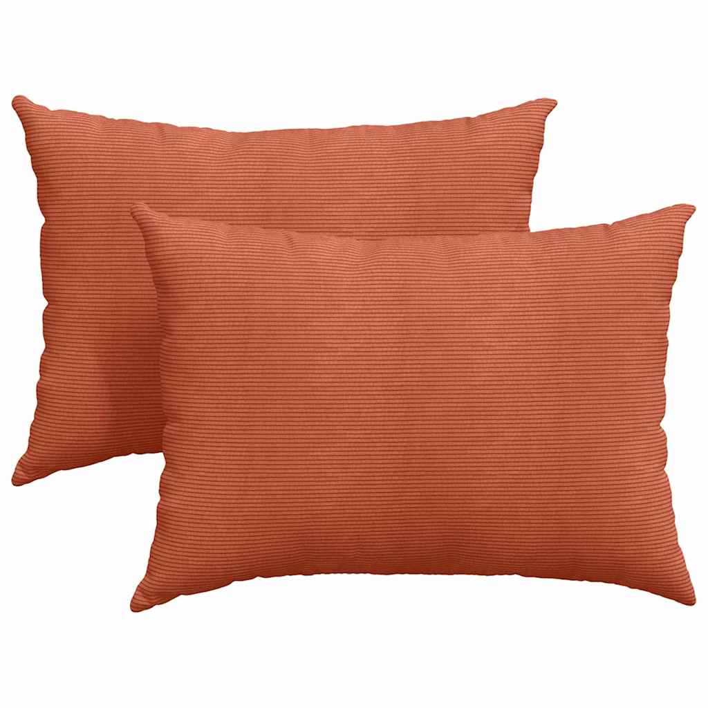 Sofakissen 2 Stück Rot-Orange 70 x 50 cm Cordstoff