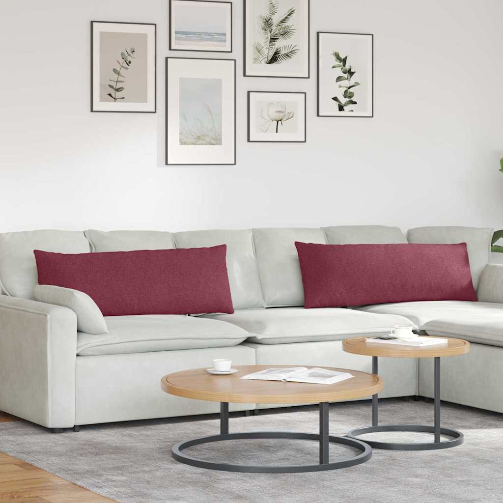 Sofakissen 2 pcs Weinrot 120 x 40 cm Stoff