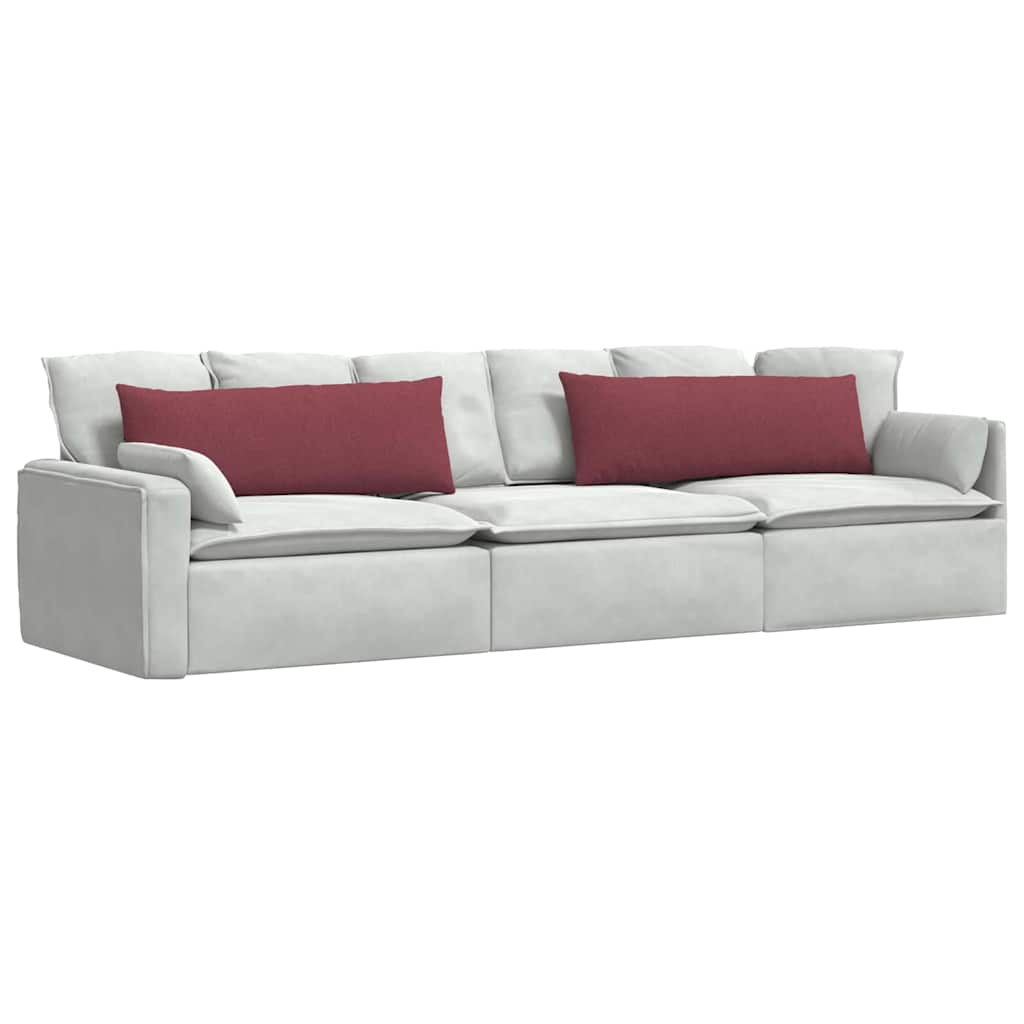 Sofakissen 2 pcs Weinrot 120 x 40 cm Stoff
