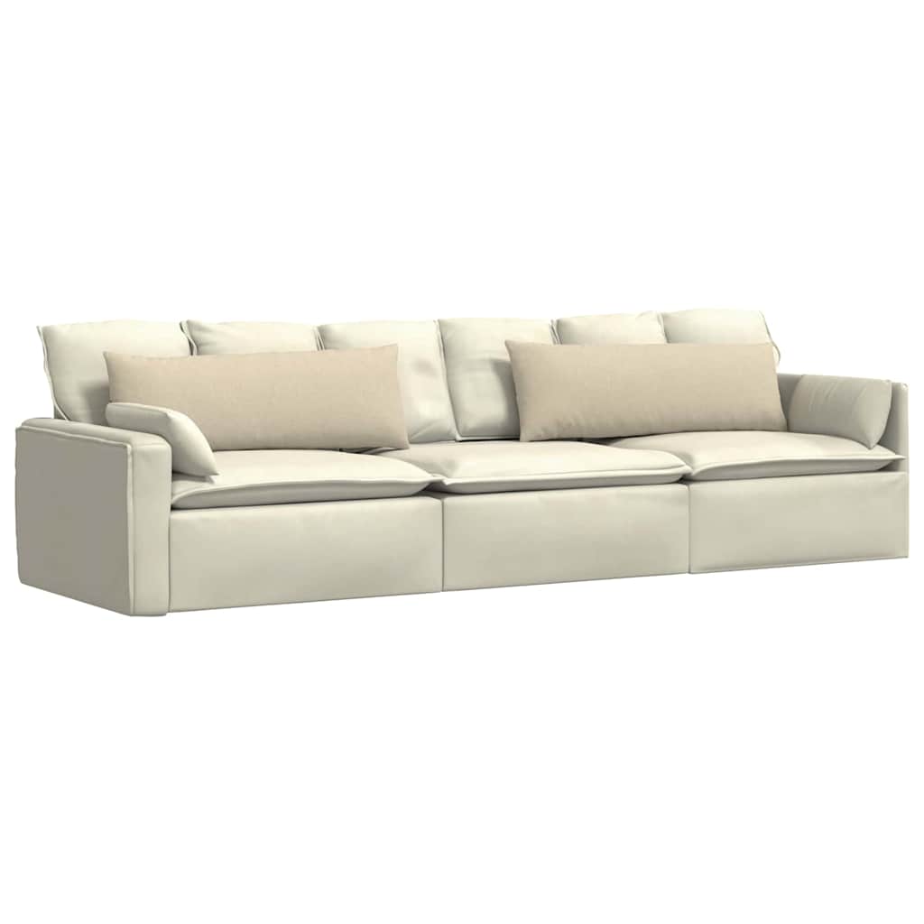 Sofakissen 2 pcs Creme 120 x 40 cm Stoff