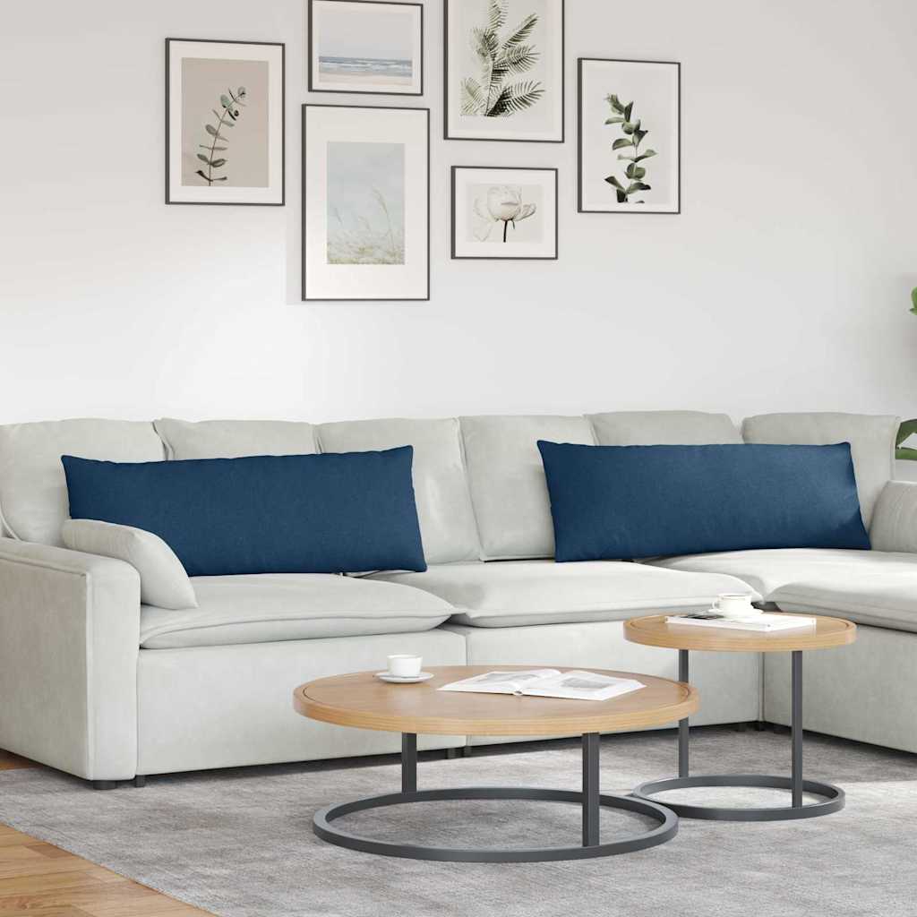 Sofakissen 2 pcs Blau 120 x 40 cm Stoff