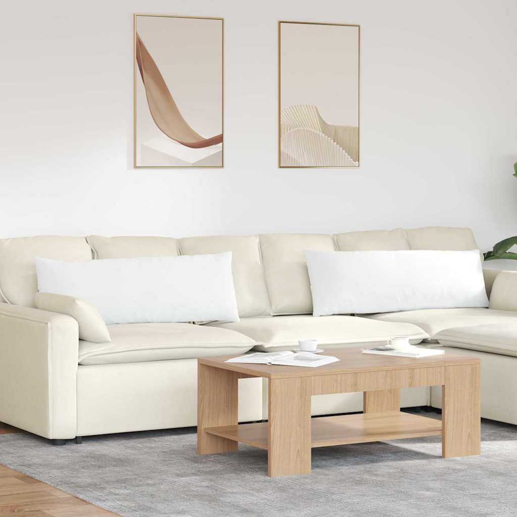 Sofakissen 2 pcs Weiß 120 x 40 cm Stoff
