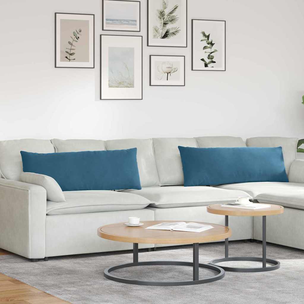 Sofakissen 2 Stück Blau 120 x 40 cm Cordstoff