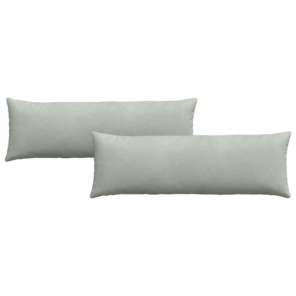 Sofakissen 2 Stück Hellgrau 120 x 40 cm Cordstoff