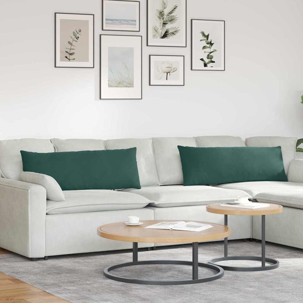 Sofakissen 2 Stück Dunkelgrün 120 x 40 cm Cordstoff