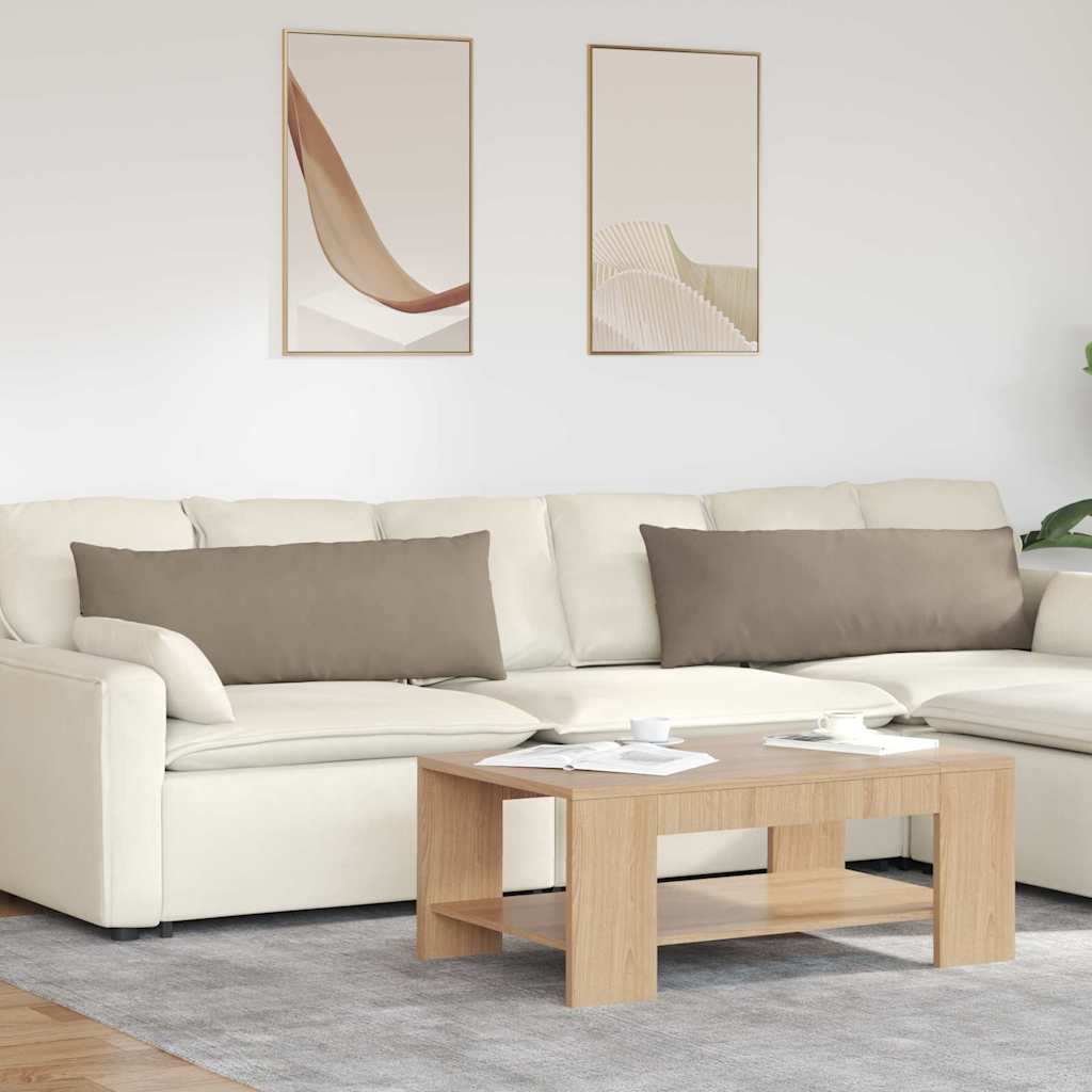 Sofakissen 2 Stück Taupe 120 x 40 cm Stoff