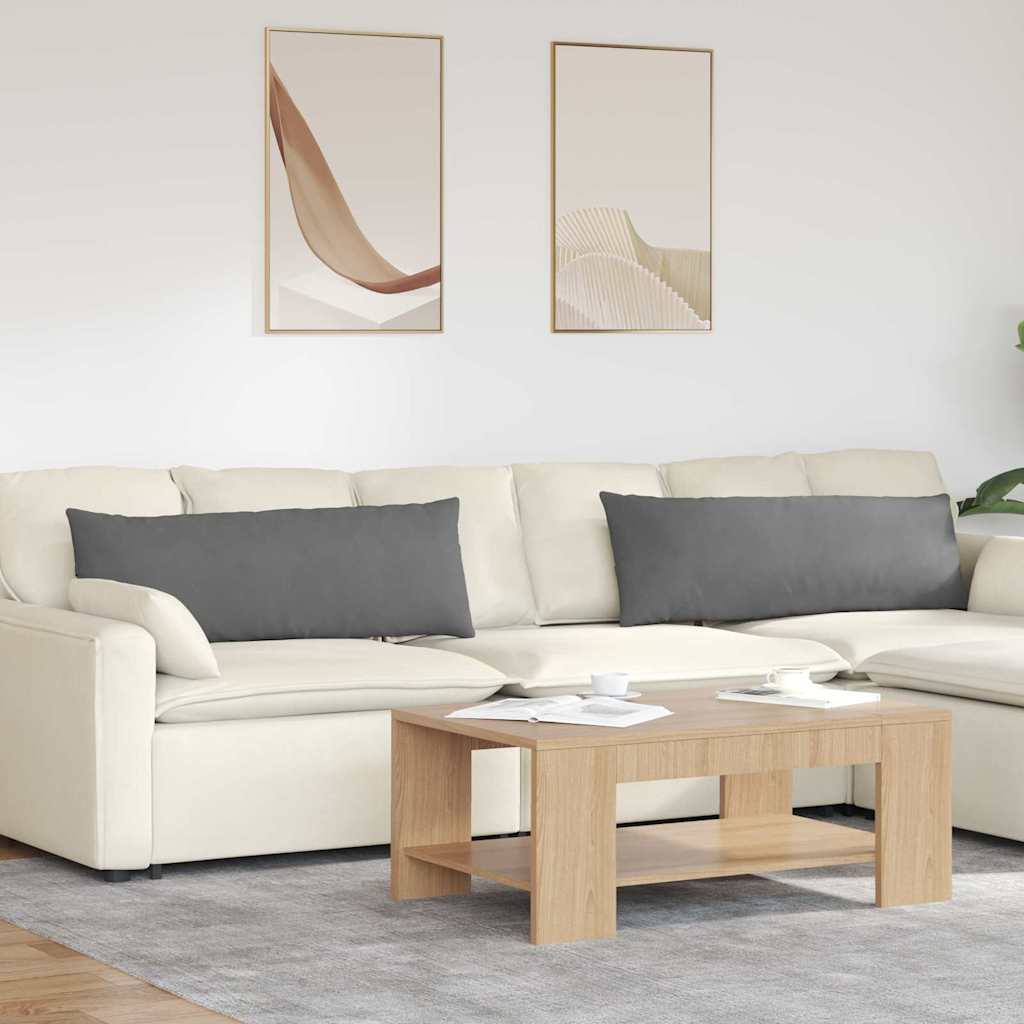 Sofakissen 2 Stück Dunkelgrau 120 x 40 cm Stoff