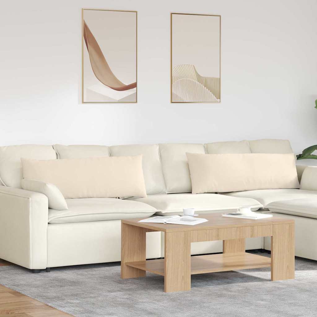 Sofakissen 2 Stück Beige 120 x 40 cm Stoff