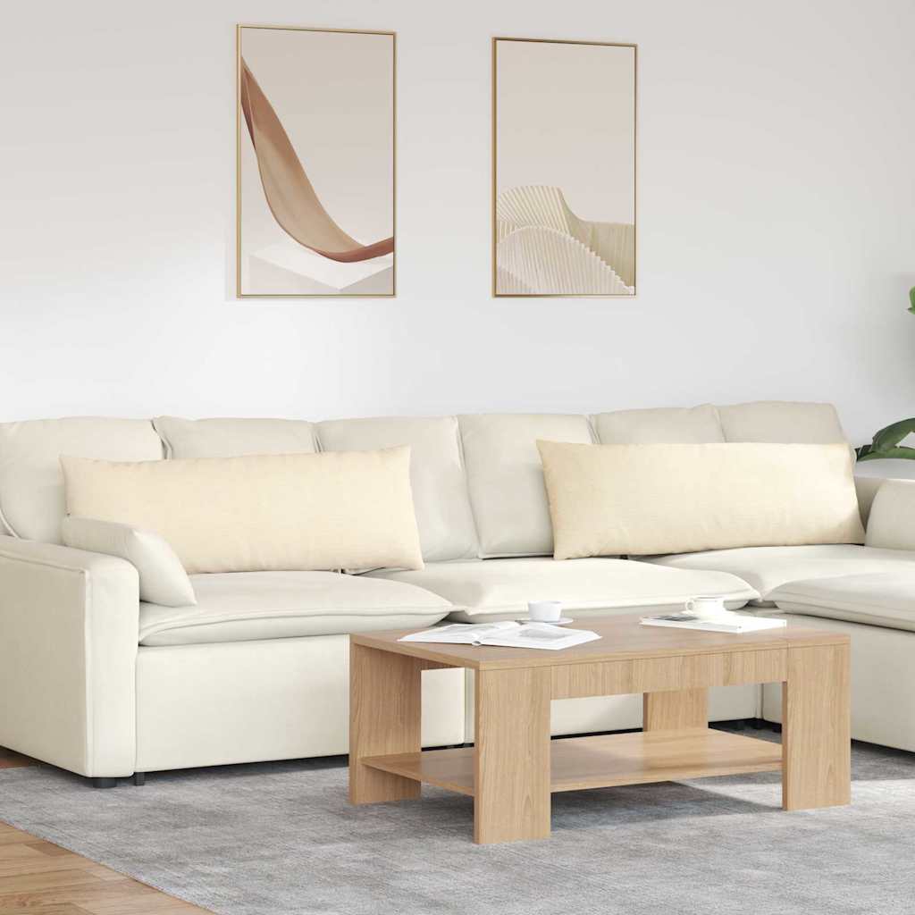 Sofakissen 2 Stück Creme 120 x 40 cm Cordstoff