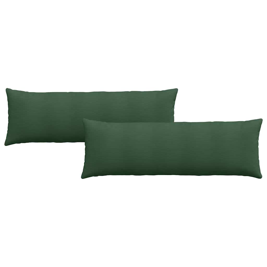Sofakissen 2 Stück Dunkelgrün 120 x 40 cm Cordstoff