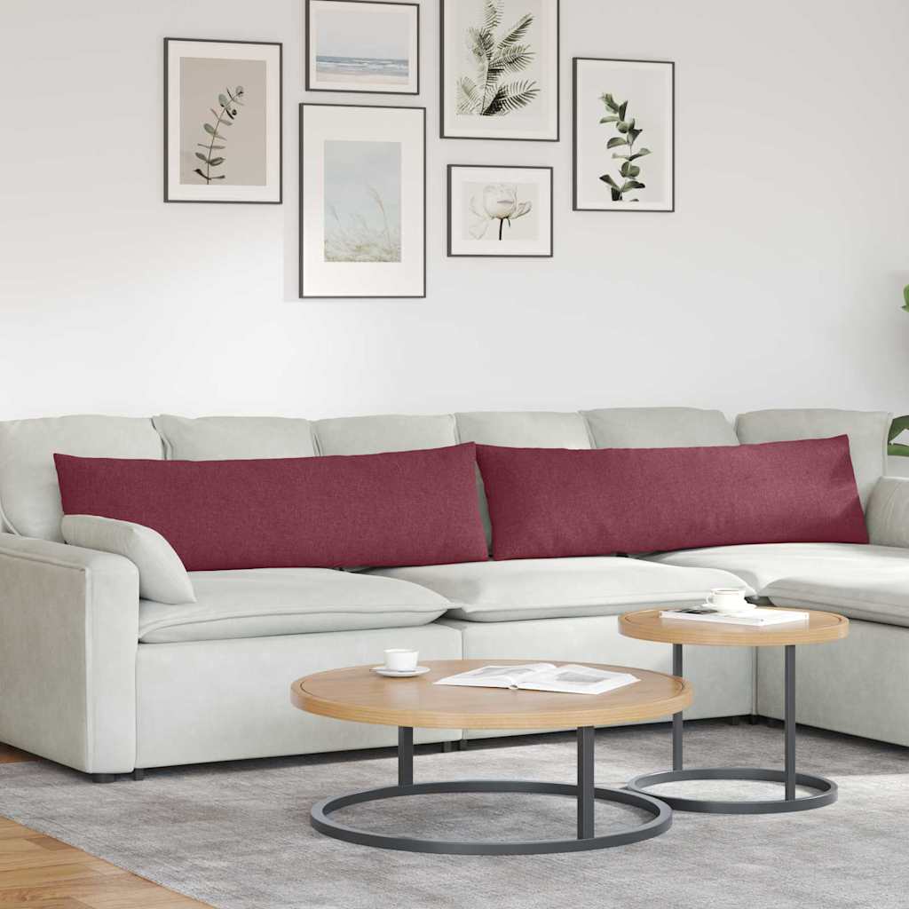 Sofakissen 2 pcs Weinrot 145 x 40 cm Stoff