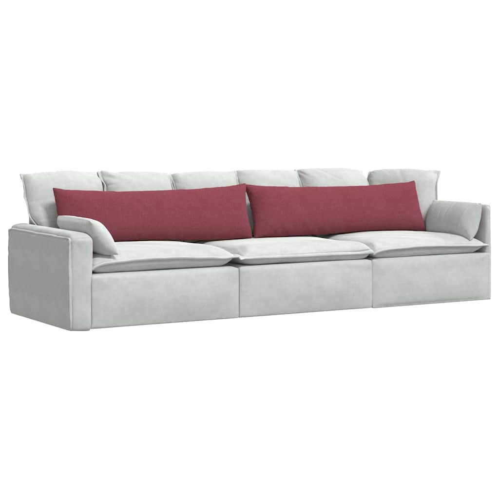 Sofakissen 2 pcs Weinrot 145 x 40 cm Stoff