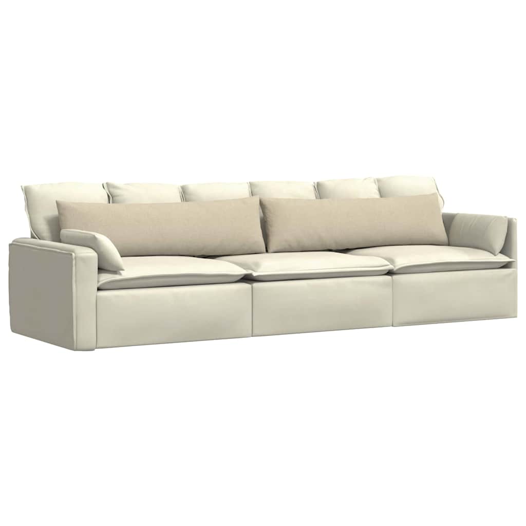 Sofakissen 2 pcs Creme 145 x 40 cm Stoff