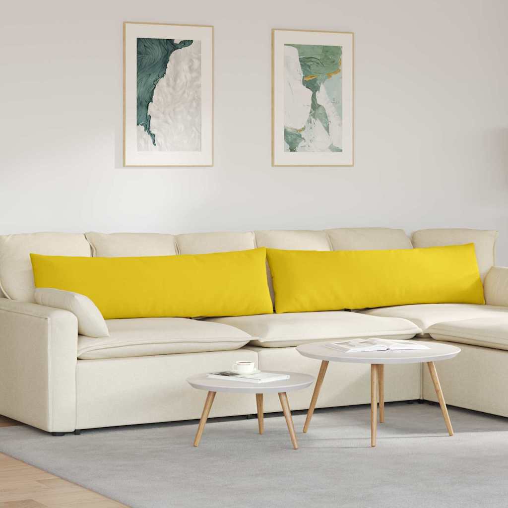 Sofakissen 2 pcs Helles Gelb 145 x 40 cm Stoff