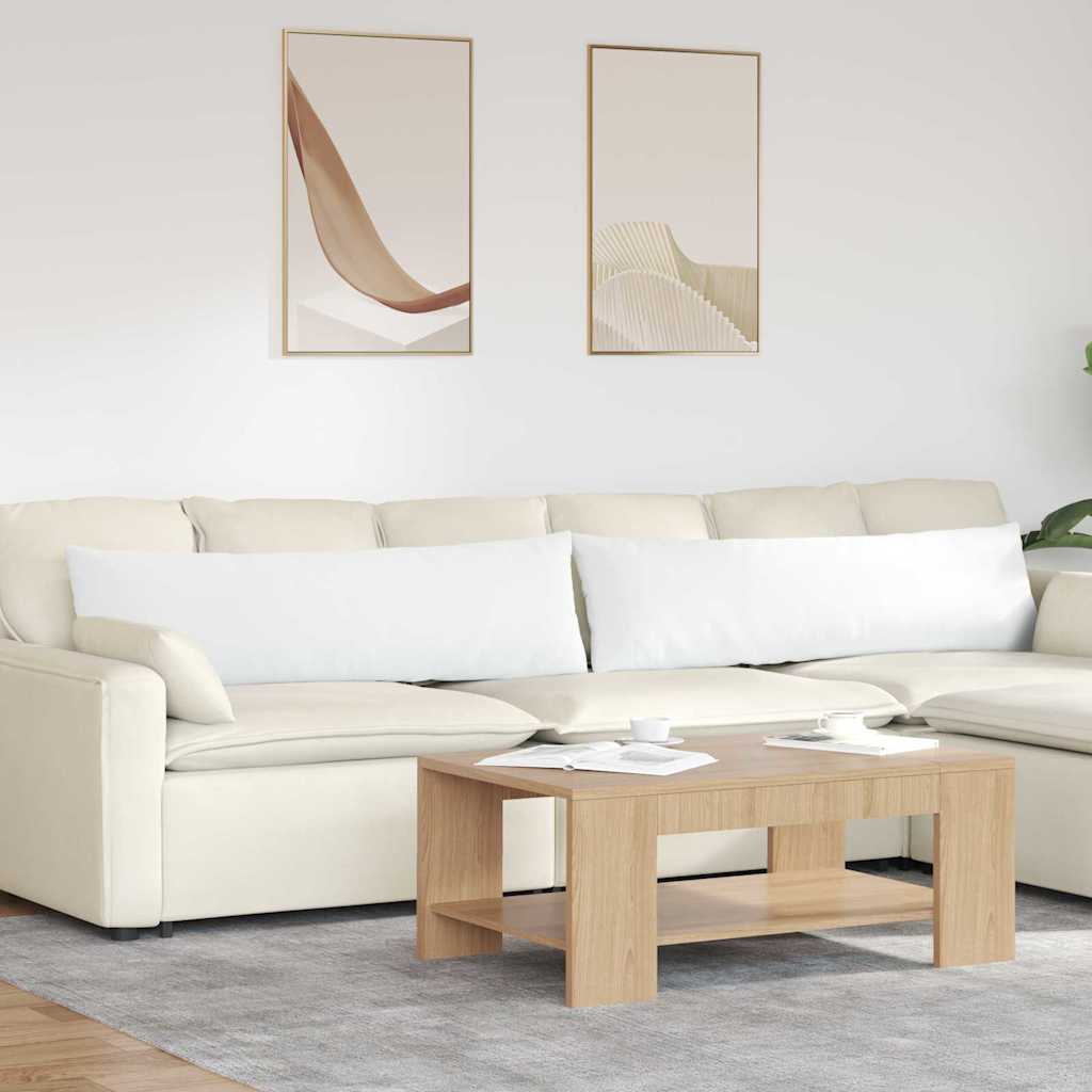 Sofakissen 2 pcs Weiß 145 x 40 cm Stoff
