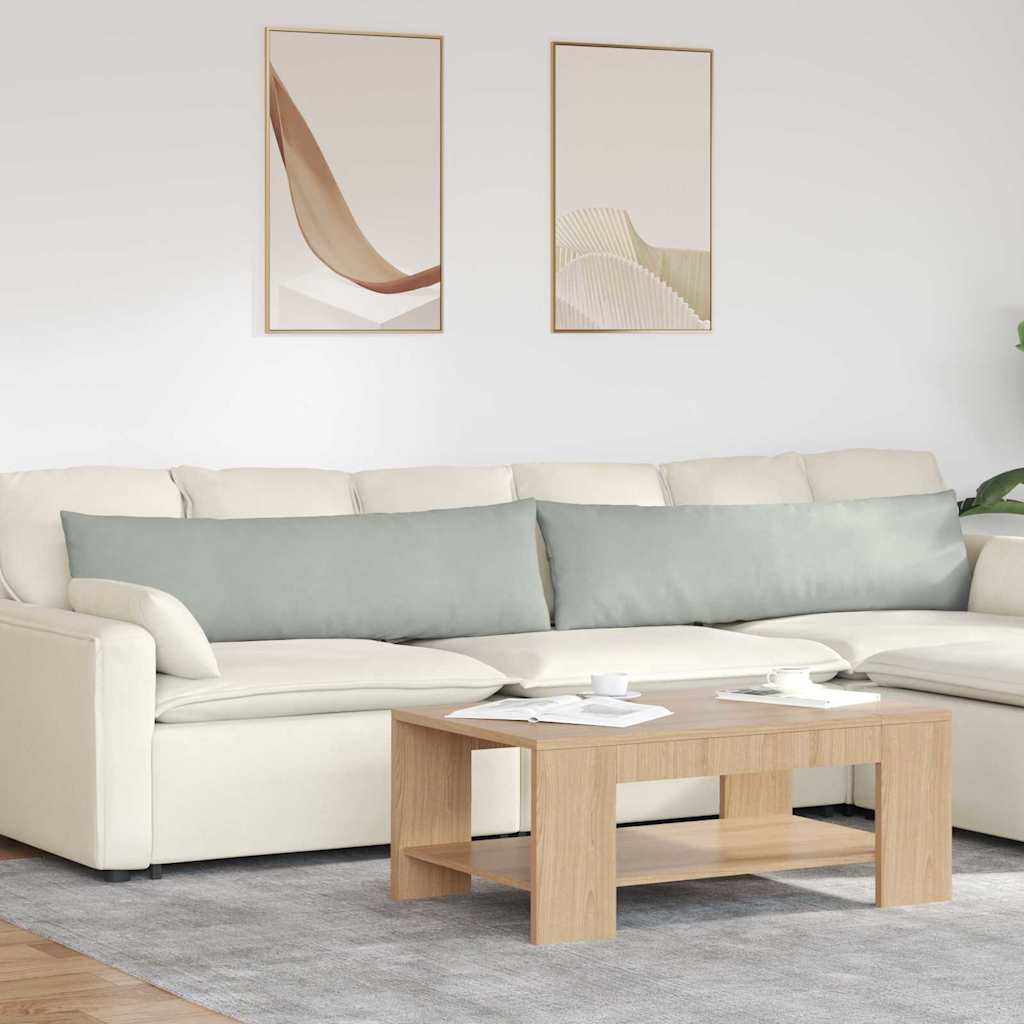 Sofakissen 2 Stück Hellgrau 145 x 40 cm Cordstoff