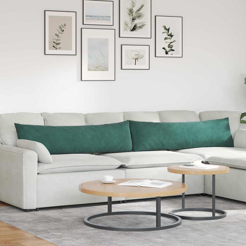 Sofakissen 2 Stück Dunkelgrün 145 x 40 cm Cordstoff