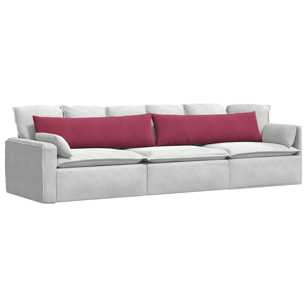 Sofakissen 2 Stück Weinrot 145 x 40 cm Cordstoff