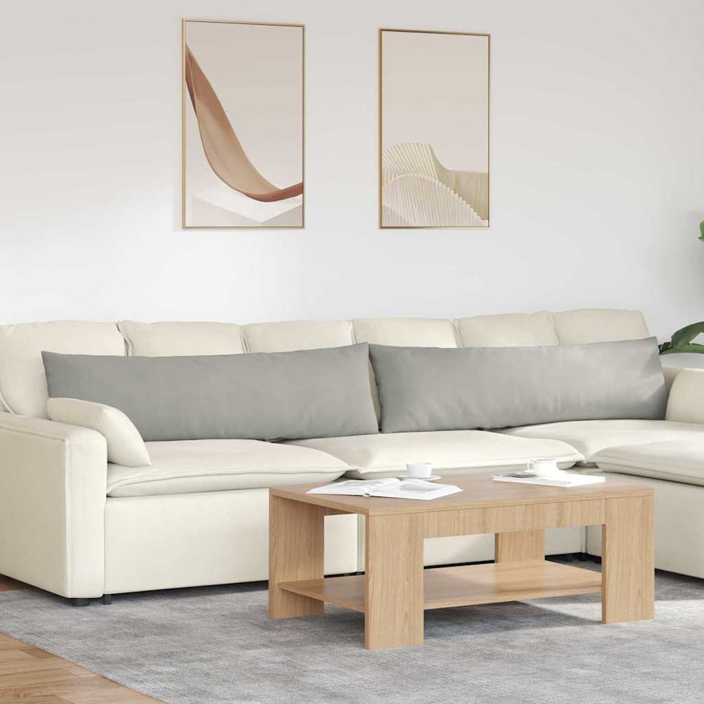 Sofakissen 2 Stück Hellgrau 145 x 40 cm Stoff
